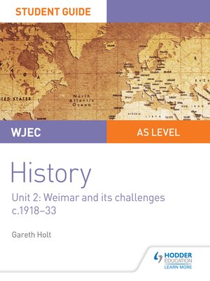 cover image of WJEC AS-level History Student Guide Unit 2: Weimar and its challenges c.1918-1933